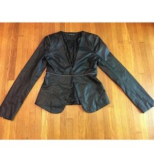 Double Zero Vegan Leather Blazer